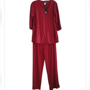 NWT CSC Studio Shimmer Red Tunic & Pants Set L